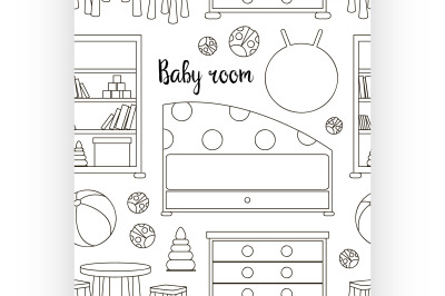 Interior of baby room pattern