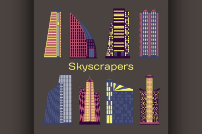 Skyscrapers icons set