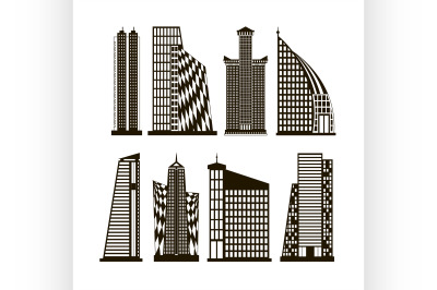 Skyscrapers icons set