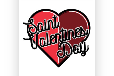 Color vintage Valentines day emblem