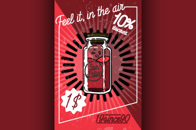 Color vintage Valentines day poster