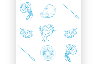 Chinese New Year icon set