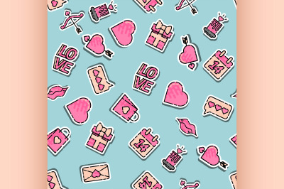 Valentines Day colored pattern