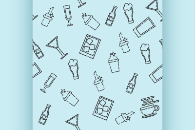 Bar icons set pattern