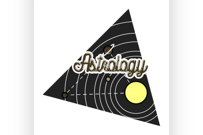 Color vintage astrology emblem