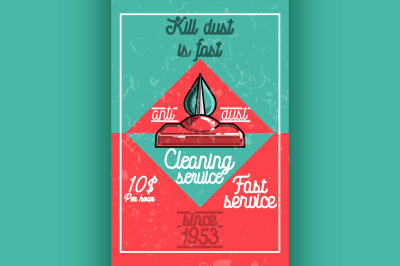 Color vintage cleaning service banner.
