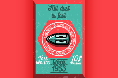 Color vintage cleaning service banner.