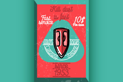 Color vintage cleaning service banner.