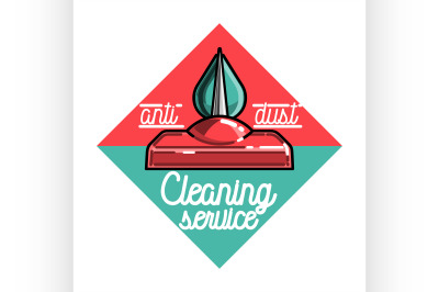 Color vintage cleaning service emblem.