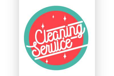 Color vintage cleaning service emblem.