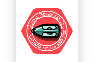 Color vintage cleaning service emblem.