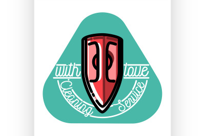 Color vintage cleaning service emblem.