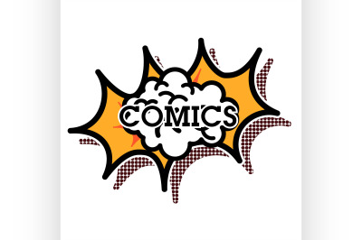 Color vintage comics shop emblem