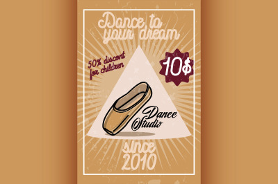 Color vintage dance studio banner