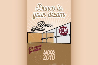 Color vintage dance studio banner