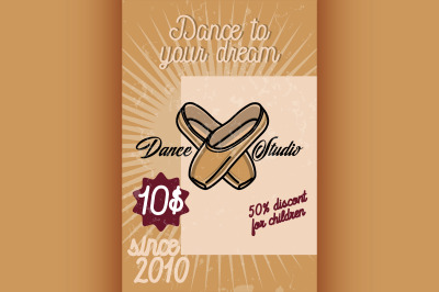 Color vintage dance studio banner