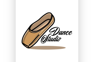 Color vintage dance studio emblem