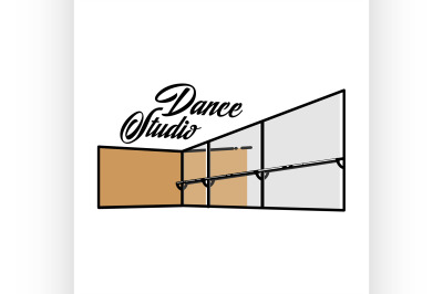 Color vintage dance studio emblem