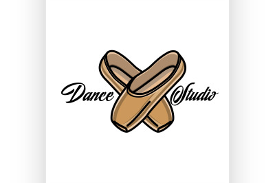 Color vintage dance studio emblem