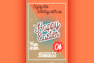 Color vintage easter banner