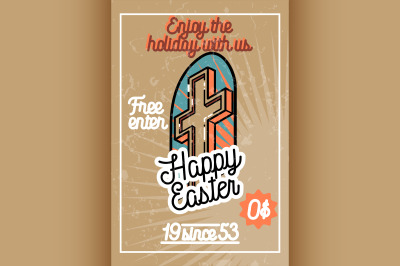 Color vintage easter banner