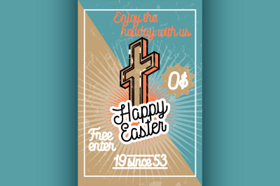 Color vintage easter banner