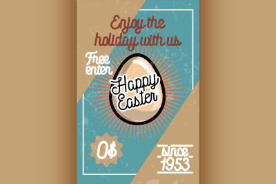 Color vintage easter banner