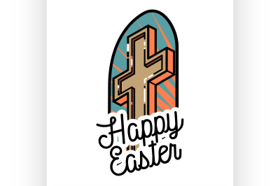 Color vintage easter emblem