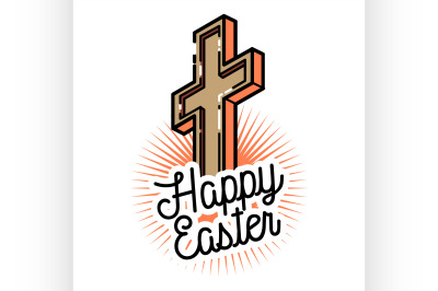Color vintage easter emblem