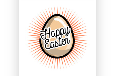 Color vintage easter emblem