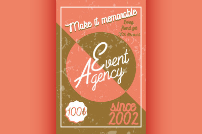 Color vintage event agency banner