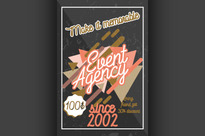 Color vintage event agency banner
