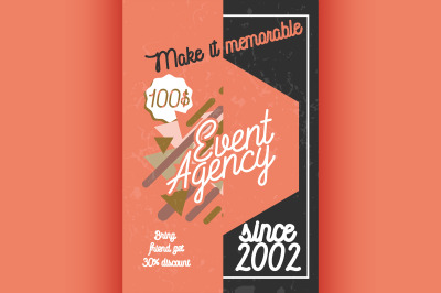 Color vintage event agency banner