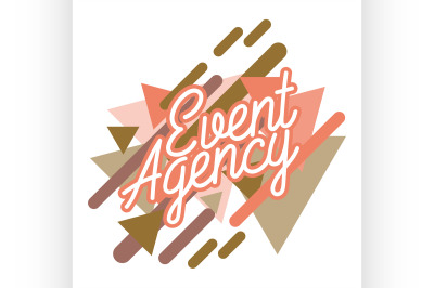 Color vintage event agency emblem