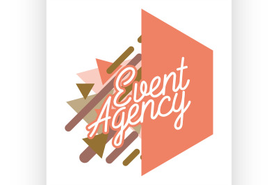 Color vintage event agency emblem