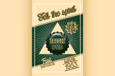 Color vintage irish pub banner