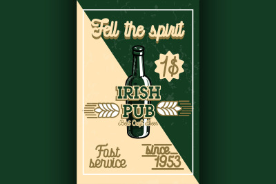 Color vintage irish pub banner