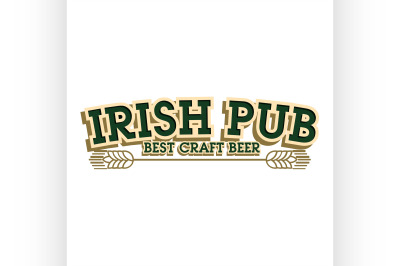 Color vintage irish pub emblem