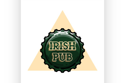 Color vintage irish pub emblem