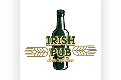 Color vintage irish pub emblem