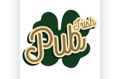 Color vintage irish pub emblem