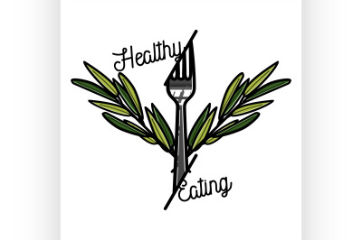 Color vintage nutritionist emblem