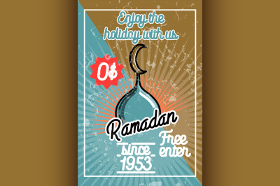 Color vintage ramadan banner