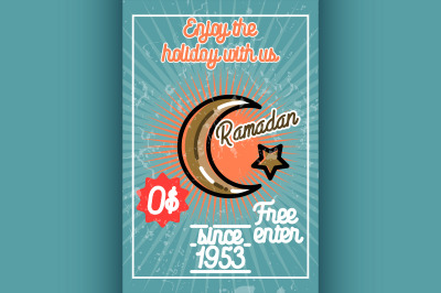 Color vintage ramadan banner