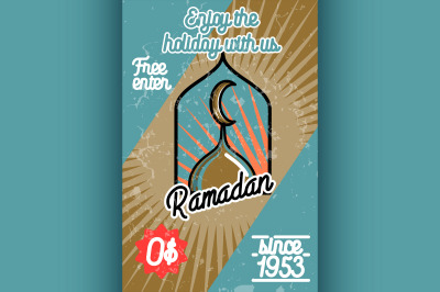 Color vintage ramadan banner