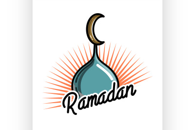 Color vintage ramadan emblem