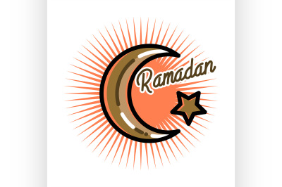 Color vintage ramadan emblem