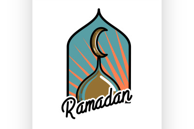 Color vintage ramadan emblem