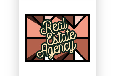 Color vintage real estate agency emblem