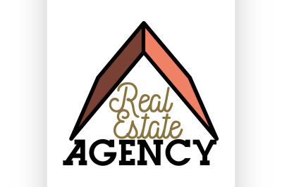 Color vintage real estate agency emblem